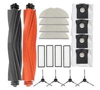 Chuancheng Lot de 18 pièces de rechange pour aspirateur robot Dreame Mova S20 Ultra / RLM71CE, kits d'accessoires, 2 brosses principales, 4 filtres HEPA, 4 serpillères, 4 sacs d'aspirateur, 4 brosses