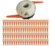 Chuancheng Polycut 2-2 Tête de rechange et lame en plastique pour débroussailleuse Stihl Polycut 2-2 FSA45, 1 tête de débroussailleuse 100 lames en plastique