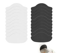 CHUANFU 12 Paires Coussinets de Talon, Cuir Coussinet Talon Chaussure, Semelle Antidérapants Autocollants, Protège Confortables Contre Frottement et Ampoules, pour Femmes et Hommes (Blanc, Noir)