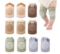 CHUANFU 5 Paires Genouillere Bebe 4 Pattes en Coton Antidérapante Élastique