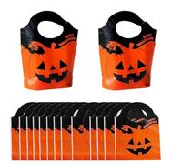 CHUANFU 50 Pièces Sachet Bonbon Halloween, Sacs de Bonbons d'halloween, Sac de Citrouille Trick Or Treat, pour Friandises, Biscuits, Décorations Fête