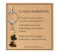 CHUANFU Porte Clef en Cristal, Guérir Anneau Porte Clé Femme, Pendentif de Sac, Naturelle Porte-Clés Pierre, pour les Femme Filles Sac Portefeuille de Voiture (D)