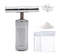 CHUANFU Presse à Pollen Type T avec 100 Sacs, Durable Aluminium Amovible Outil Presse Pollen Extracteur pour Herbes, Epices, Ail, Poivre, Sel