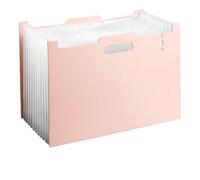 CHUANFU Trieur 13 Compartiments A4, PP Rangement Papier Administratif avec Onglets Colorés, Organiseur de Dossiers Accordéon, Étanche Pochettes et Trieurs à Soufflets pour Bureau Ecole Maison, Rose