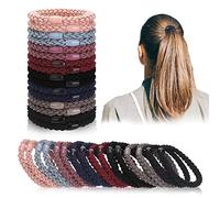 Chuangdi 12 Pièces Élastiques à Cheveux en Coton Tressées Bandes à Cheveux Support de Queue de Cheval en Coton Tressées pour Femme Fille(Couleurs Riches)