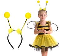 Chuangdi 2 Pièces Serre-Têtes d'Animaux Bandeaux de Maquillage pour Oreilles Accessoires Costumes d'Animaux pour Adultes Bandeau de Cosplay Zoo Fête(Abeille)