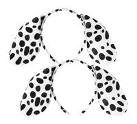 Chuangdi 2 Pièces Serre-Têtes d'Animaux Bandeaux de Maquillage pour Oreilles Accessoires de Costumes d'Animaux pour Adultes Bandeau de Cosplay d'Animaux du Zoo Fête(Dalmatien)