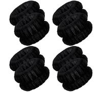 Chuangdi 4 Paires de Bandeaux de Poignet de Spa Bracelet de Lavage de Visage Bracelet Absorbant en Microfibre pour Femme Maquillage Démaquillage Toilette Spa(Noir)
