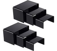 Chuangdi Lot de 2 présentoirs à bijoux en acrylique (noir, taille M)