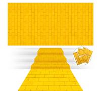 Chuangdi Toile de fond en briques pour allée, décoration de princesse pour Halloween, fête costumée, 1,4 x 2,7 m (doré, 3 pièces)