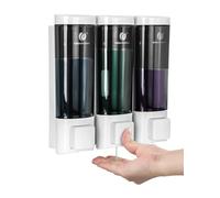 CHUANGDIAN Distributeur de Savon Mural - Distributeur de Savon Liquide - pour Salle de Bain et Cuisine - 3 x 200 ML - Blanc