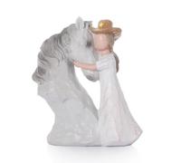 CHUANGLI Figurine de cheval cadeau pour femmes et filles - Statue de cheval embrassant la statue de cheval, figurine sculptée peinte à la main pour maman, Noël, fête des mères, anniversaire