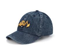 CHUANGLI Jolie casquette de baseball brodée pour enfants - Réglable - Coton délavé - Chapeau de cowboy vintage pour garçons et filles de 3 à 8 ans, noir foncé, Taille unique