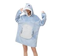 chuangminghangqi Couverture douillette à enfiler avec manches et capuche - Pour l'hiver - Confortable et chaude - Unisexe - Animaux surdimensionnés - Pull à capuche géant amusant, Motif requin, L
