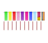 CHUANGOU 10 pièces Rubans Couleur Gymnastique， Bâton de Gymnastique Rythmique， Banderoles de Gym de Bande Ruban de Danse 。Accessoires