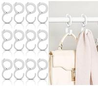 CHUANGOU 12 Pcs Crochets en S en Plastique，Crochet Antidérapant Multifonctionnel，pour Tringle à vêtements Cuisine, Salle de Bain, Chambre et Bureau.