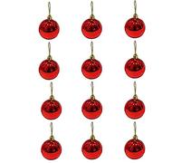 CHUANGOU 12Pcs Boules de Noël Decor Ensemble de Boules à Suspendre Décoratives Noël pour Décorations d'arbre de Noël de Vacances, Rouge