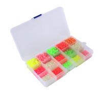 CHUANGOU 1500pcs Perles de pêche Lumineuses,Lueur De Pêche Perles en Vrac Kit Attirail De Pêche Leurres,Perles de pêche Assorties