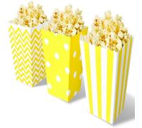 CHUANGOU 18pcs Popcorn Boite petite boite pop corn mini boite pop corn paquet pop corn Conteneurs de Bonbons en Papier Sacs De Papier De Maïs éclatés(Jaune)