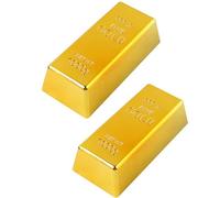 CHUANGOU 2 pièces Plastique lingots d'or，Bullion Film Prop，pour Halloween Western Cowboy Party Décorations.（L）
