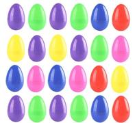 CHUANGOU 24 Pièces Oeufs de Pâques，Plastique Pâques Oeufs，pour Chasse aux Oeufs de Pâques, Poussoirs de Panier, Faveur de fête de Pâques Jouet., LJ-EU849