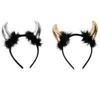 CHUANGOU 2pcs Bandeau de Corne Démon pour Femme Bandeau d'Oreilles de Diable Bandeau d'halloween