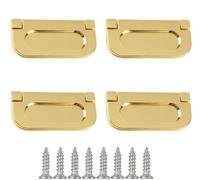 CHUANGOU 4Pcs Poignées invisibles Acier inoxydable Poignée Tiroir avec Vis Cupboard drawer Cabinet Wardrobe Accessories(Or)