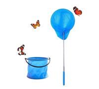 CHUANGOU Filet Papillon Kit, Télescopique Filet à Papillons Epuisette Enfant avec avec Seau Pliant, pour Capture Dinsectes Activités de Jardin en Plein Air