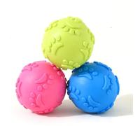 CHUANGOU Jouets à balles pour Chiens, 3Pcs Balle de Chien Jouets à Couinement Chiens Balles Jouets à mâcher en Caoutchouc Chiens JouetsInteractifs
