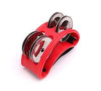 CHUANGOU Tambourin à Pied Instrument de Musique à Percussion pour Bras et Pieds (Rouge, 1pc)