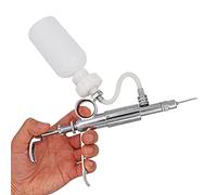 CHUANGRUN Injecteur de Pistolet à seringue pour bovins, seringue Continue Automatique pour bétail 2/5 ML, équipement vétérinaire avec Bouteilles Vaccination en métal Multifonctionnel Ferme vété