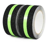 CHUANGSEED 2-pack,Ruban adhésif antidérapant escalier avec film Lumineux Brille dans Le Noir,5cm x 10m,Ruban Sécurité Antidérapant Phosphorescent pour escaliers intérieur et extérieur et les marches