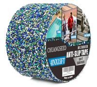 CHUANGSEED Anti Slip Tape for stair and pool,4Inch x 15Feet,Ruban antidérapant bleue,Ruban adhésif antidérapant pour escaliers,piscine,marches,Sol,Bandes antidérapant avec grains de caoutchouc colorés