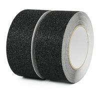 CHUANGSEED black non slip tape,2-pack,5cm x 10m,Ruban Autocollant Anti-dérapante noir,Bandes antidérapantes avec Ruban adhésif antidérapant pour escaliers, marches, revêtements de Sol