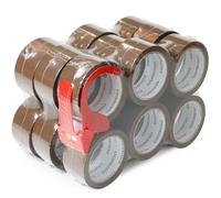 CHUANGSEED Lot de 18 rouleaux Ruban adhésif marron pour l'emballage de cartons, Ruban d'emballage brun 48mmX66m,la réparation de conduites d’eau, le ruban ménager demenagement,brown packing tape