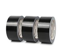 CHUANGSEED Lot de 3 rubans adhésifs en toile noir,bricolage heavy duty duct tape black,210 mic x 50mm x 27,4m de qualité supérieure résistants à l'eau, ruban adhésif de réparation,gaffer noir