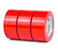 CHUANGSEED Lot de 3 rubans adhésifs en toile resistant Rouge 50 mm x 27,4m, gaffer large rouge,ruban adhésif americain de réparation d'étanchéité,heavy duty duct tape red,fixation