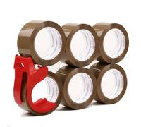 CHUANGSEED Lot de 6 rouleaux Ruban adhésif marron pour l'emballage de cartons, Ruban d'emballage brun 48mmX66m,la réparation de conduites d’eau, le ruban ménager demenagement,brown packing tape