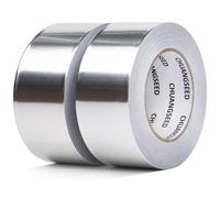 CHUANGSEED Ruban Adhésif Aluminium,2-Pack,50mmX50m,Bande adhesive professionnel en aluminium haute temperature,Aliminum foil tape,argent,Isolation thermique,réparation,fixation,ignifuge