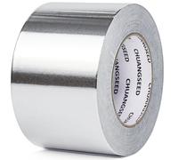 CHUANGSEED Ruban Adhésif Aluminium,75mmX50m,Bande adhesive professionnel en aluminium haute temperature,Aliminum foil tape,argent,Isolation thermique,réparationde tuyaux,fixation,ignifuge