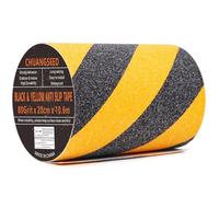 CHUANGSEED Ruban adhésif antidérapant jaune et noir 20 cm x 10,6 m haute adhérence pour intérieur/extérieur