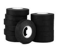 CHUANGSEED Ruban Adhésif Fils électriques Isolant Noir,19mmx15m,12 Pièces,Ruban de Câbles Résistant à la Chaleur pour Voiture,Moto,Adhésif Ruban de Harnais de Câblage,Black Wire Harness Tape