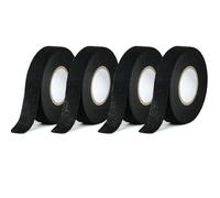 CHUANGSEED Ruban Adhésif Fils électriques Isolant Noir,19mmx15m,4 Pièces,Ruban de Câbles Résistant à la Chaleur pour Voiture,Moto,Adhésif Ruban de Harnais de Câblage,Black Wire Harness Tape