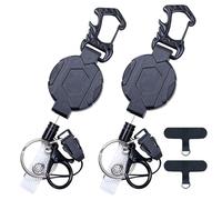 chuanhylis 2 Piece Enrouleur Badge, Aspiration Magnétique Robuste Porte Clef Retractable Heavy Duty Snap Porte Badge Retractable pour Porte - Cartes de Visite Badges et Clés