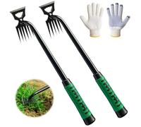 Chuanhylis Kit de DéSherbage 3 PièCes, Desherbeur Manuel, Nouvel Outil de DéSherbage， Sarcloirs en Acier Inoxydable, Manche en Acier et PoignéE Caoutchouc, Outil Robuste pour Jardin