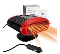 Chuankefanxing Chauffage De Voiture 12V 150W, 2 en 1 Chauffage D'appoint Voiture, Auto Chauffage Soufflant Portabilité Chauffage Allume Cigare avec Rotation à 180°