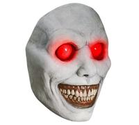 Chuankefanxing Masque d'Halloween effrayant, masque d'Halloween, masque d'horreur avec démons souriants et yeux LED, masque d'Halloween effrayant pour le Cosplay d'Halloween, masque effrayant