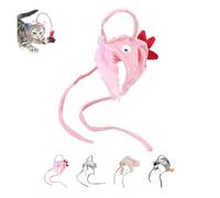 CHUANYGU Chapeau réglable pour chat avec jouet à plumes - Casque interactif pour chat d'intérieur - Jouer, poursuivre l'exercice amusant (B)