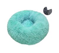 CHUANYGU Panier rond lavable en forme de donut pour chien et chat avec fausse fourrure, fond antidérapant, 6 tailles pour animaux de compagnie de petite à grande taille (beige, 40 à 90 cm) (vert, XXL)