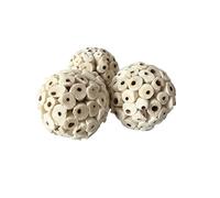 CHUANYGU Sola Lot de 3 balles naturelles à mâcher pour oiseaux - Jouet de recherche de perroquet pour calopsittes, inséparables, conures, perruches, petits animaux de compagnie
